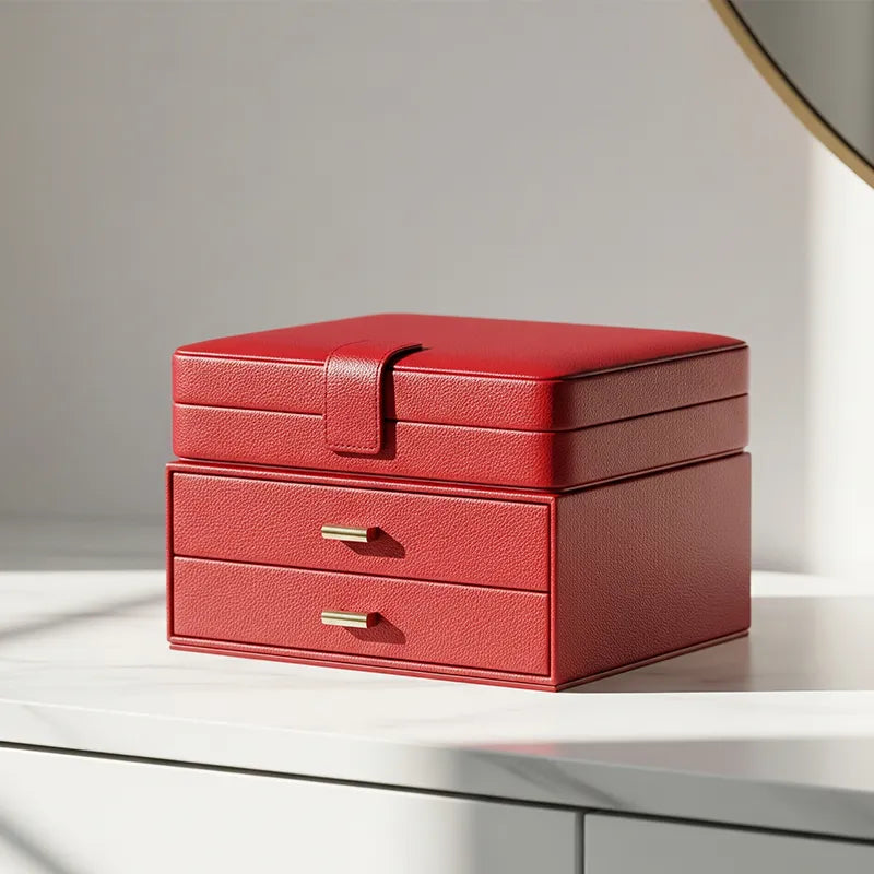 boite bijoux rouge femme