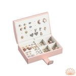 Boite à Bijoux en Cuir Rose Poudré - Vignette | Les Boîtes d'Aphrodite