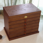 Boîte à Bijoux en Bois 5 Tiroirs - Vignette | Les Boîtes d'Aphrodite