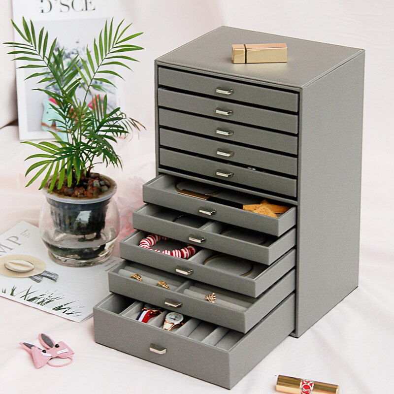 Boîte à Bijoux en Cuir Dix Tiroirs | Les Boîtes d'Aphrodite