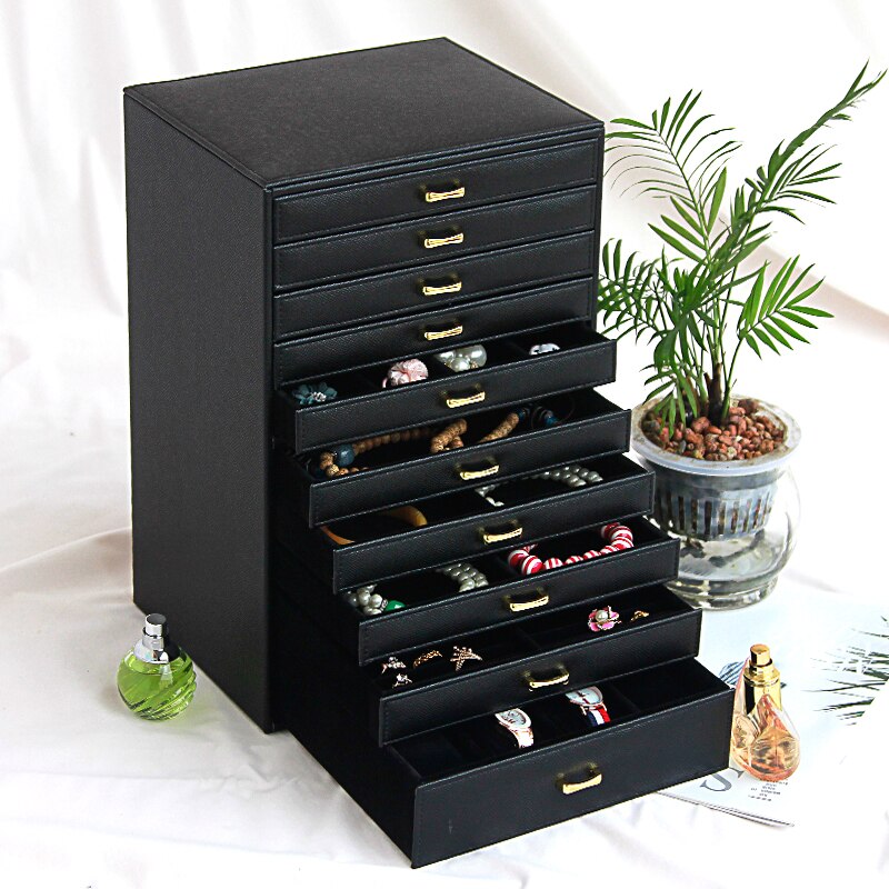 Boîte à Bijoux en Cuir Dix Tiroirs | Les Boîtes d'Aphrodite