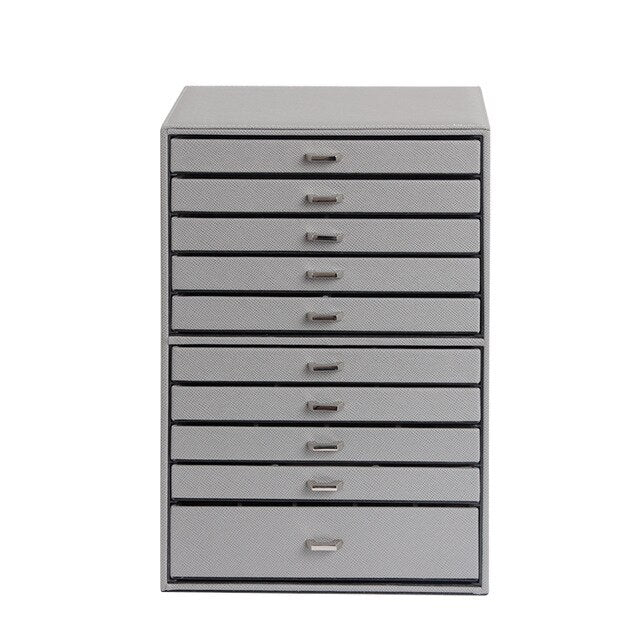 Boîte à Bijoux en Cuir Dix Tiroirs | Les Boîtes d'Aphrodite