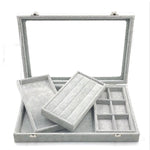 Boîte Bijoux en Velours Gris - Vignette | Les Boîtes d'Aphrodite