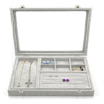 Boîte Bijoux en Velours Gris - Vignette | Les Boîtes d'Aphrodite