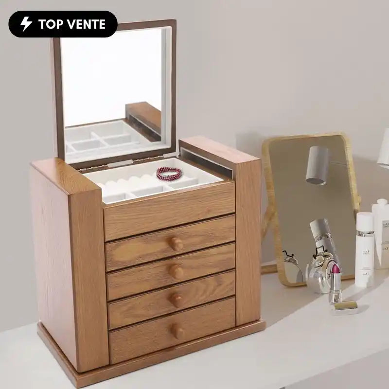 Boîte à Bijoux en Bois Spacieuse