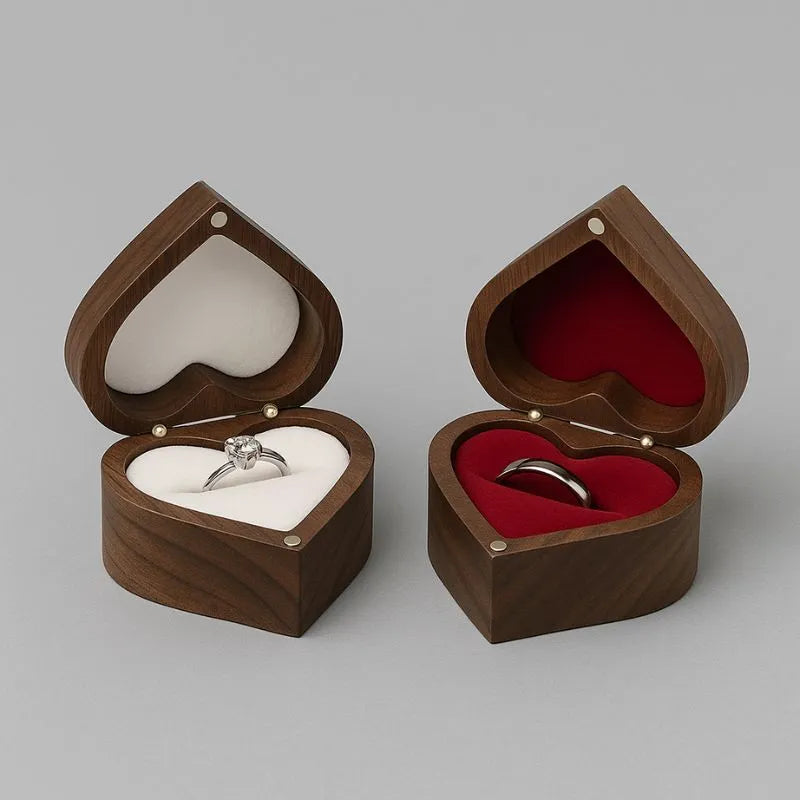 Écrin à Bijoux Cœur Bois
