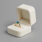 Écrin à Bijoux Velours Blanc (Bague) - Vignette | Les Boîtes d&#39;Aphrodite