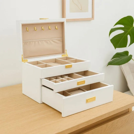 Boîte à Bijoux en Bois Blanc