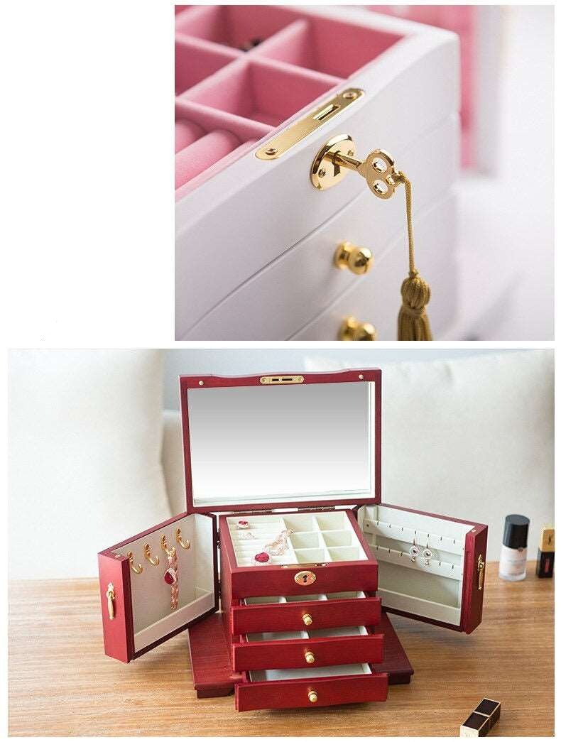 Boîte à Bijoux en Bois Fille