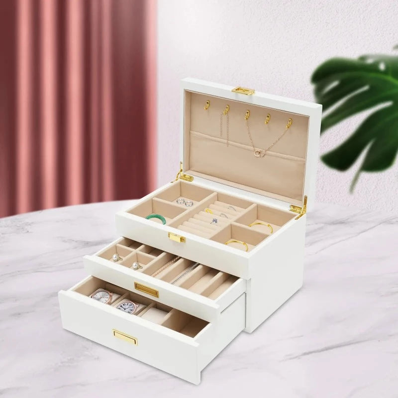 Boîte à Bijoux en Bois Blanc