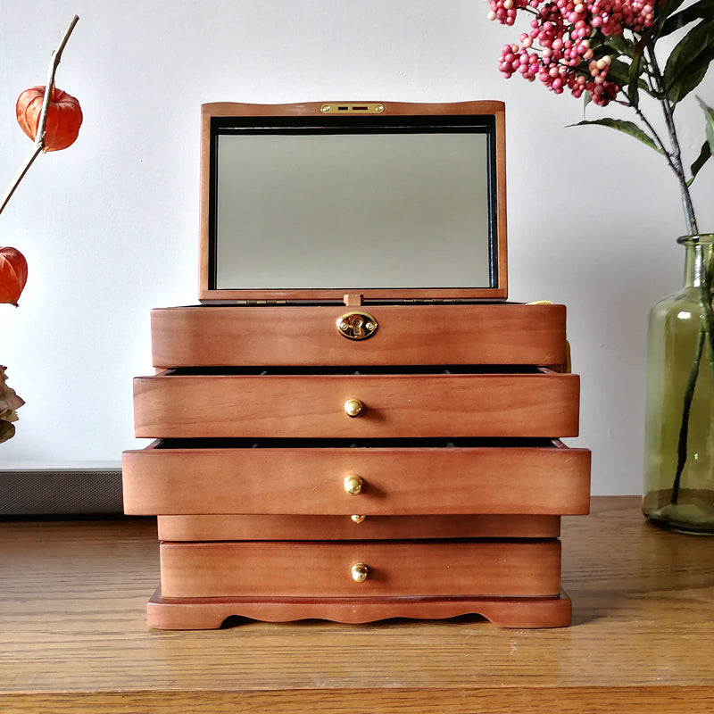 Boîte à Bijoux en Bois quatre Tiroirs
