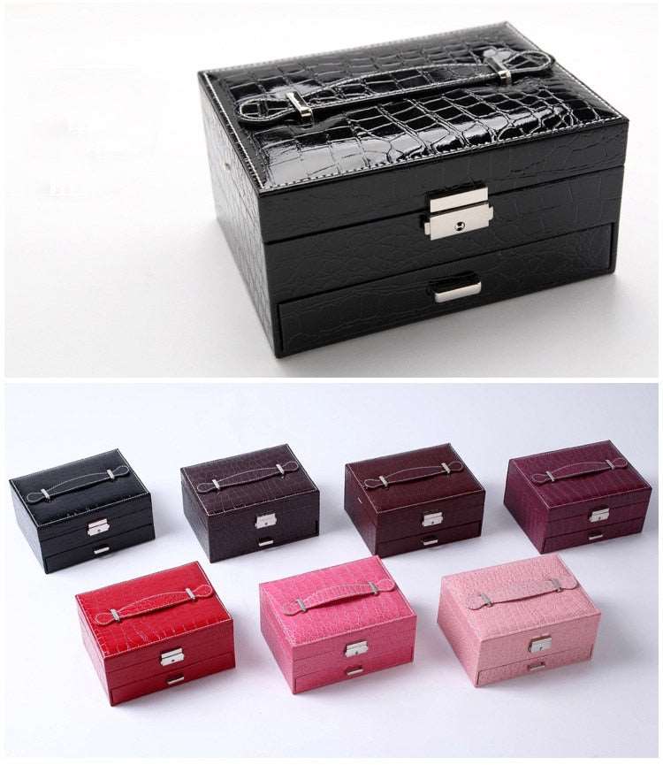 Boîte à Bijoux <br/> Cuir Rouge