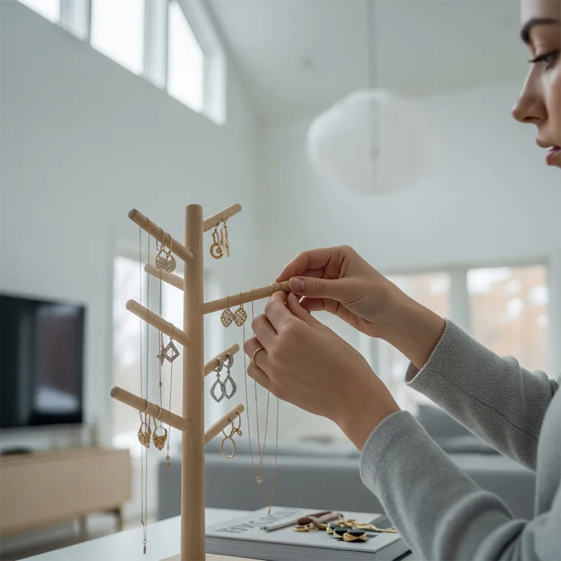 arbre bijoux en bois