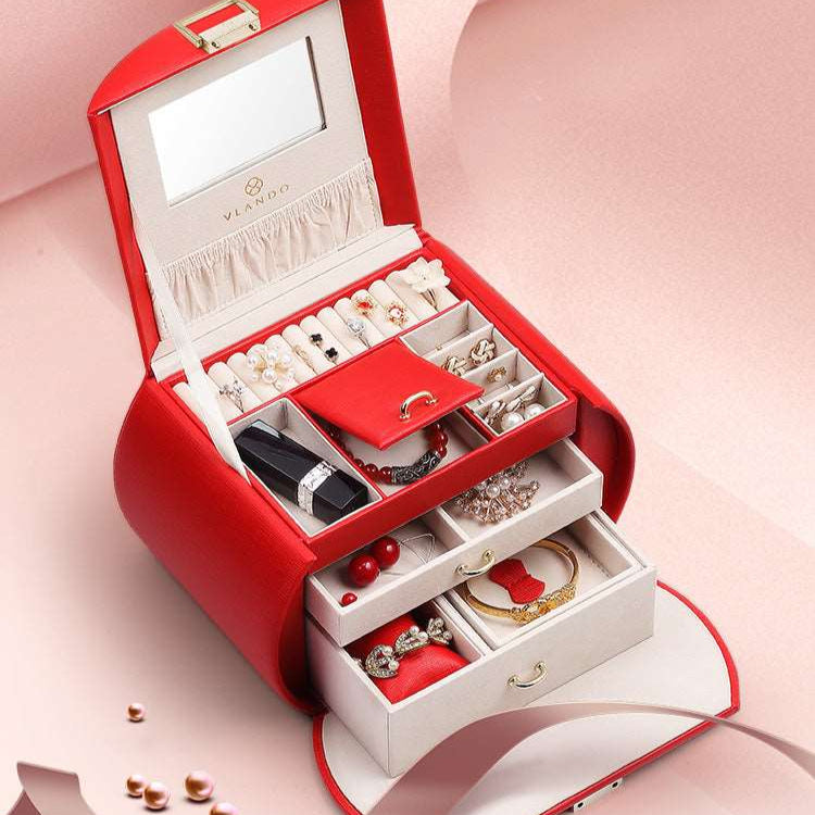 Boîte à Bijoux en Cuir Bombée | Les Boîtes d'Aphrodite