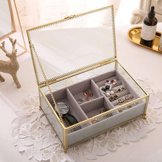 Boîte à Bijoux en Verre Plateau de Velours