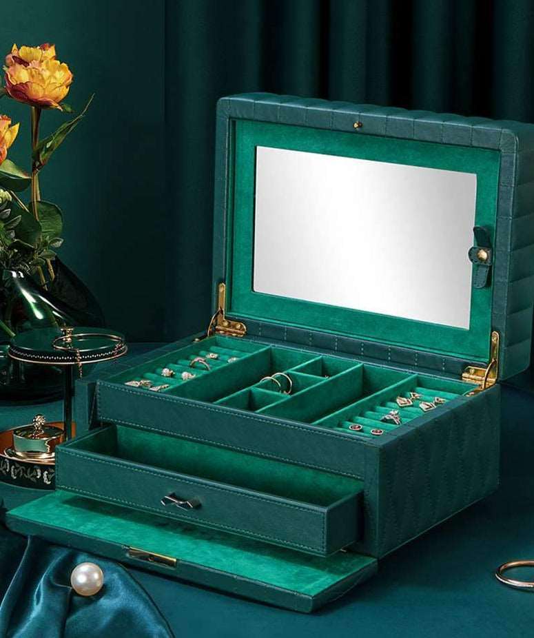 Boîte à Bijoux Cuir Véritable Femme