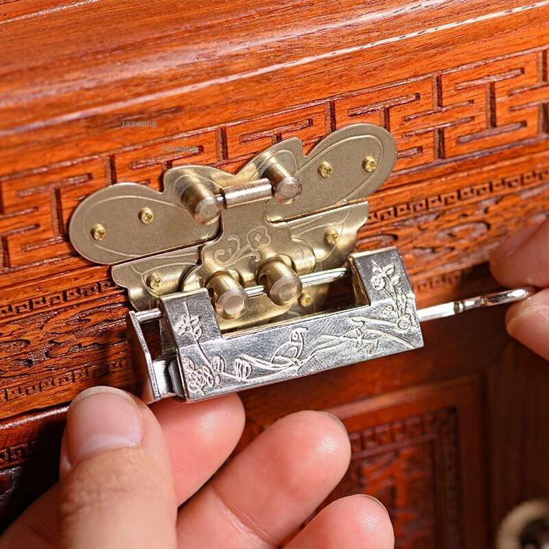 Boîte à Bijoux Chinoise Bois Cuivre