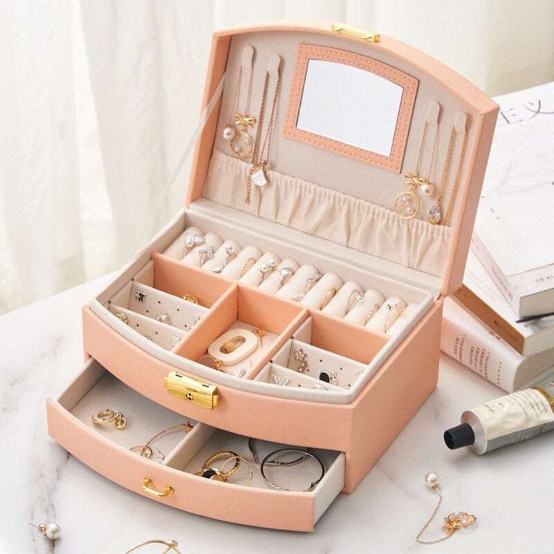 Boîte à Bijoux Femme Chic Cuir