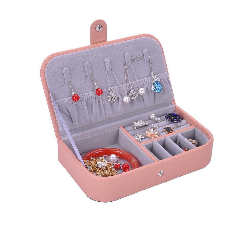 Trousse à Bijoux Simili Cuir Rose