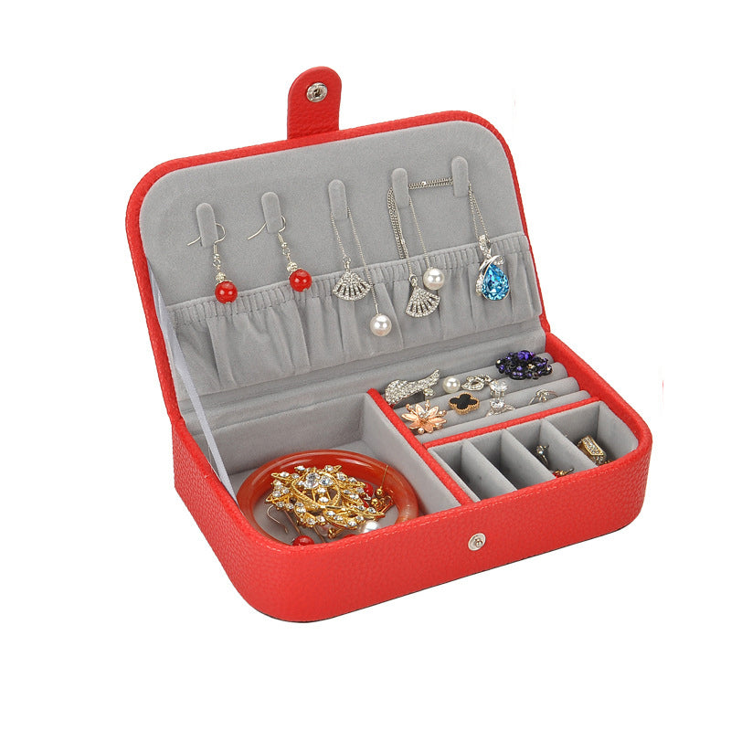 Trousse à Bijoux Simili Cuir Rouge