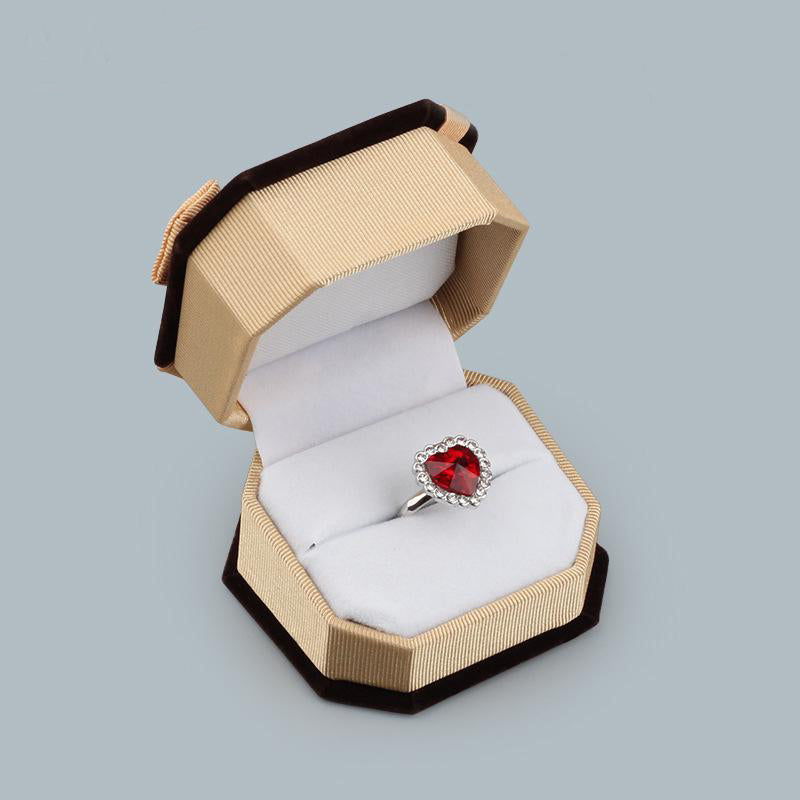 écrin à bijoux nœud rose blanc