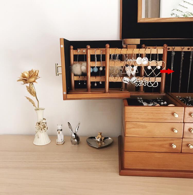 boîte à bijoux éventail en bois