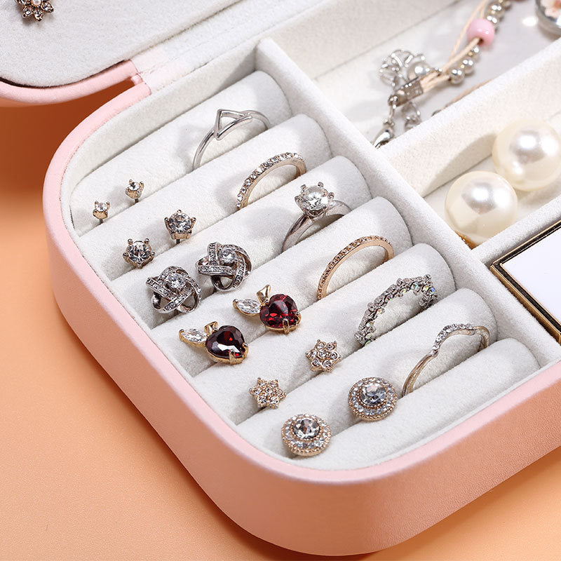 Boite à Bijoux de Voyage en Cuir Compartiments