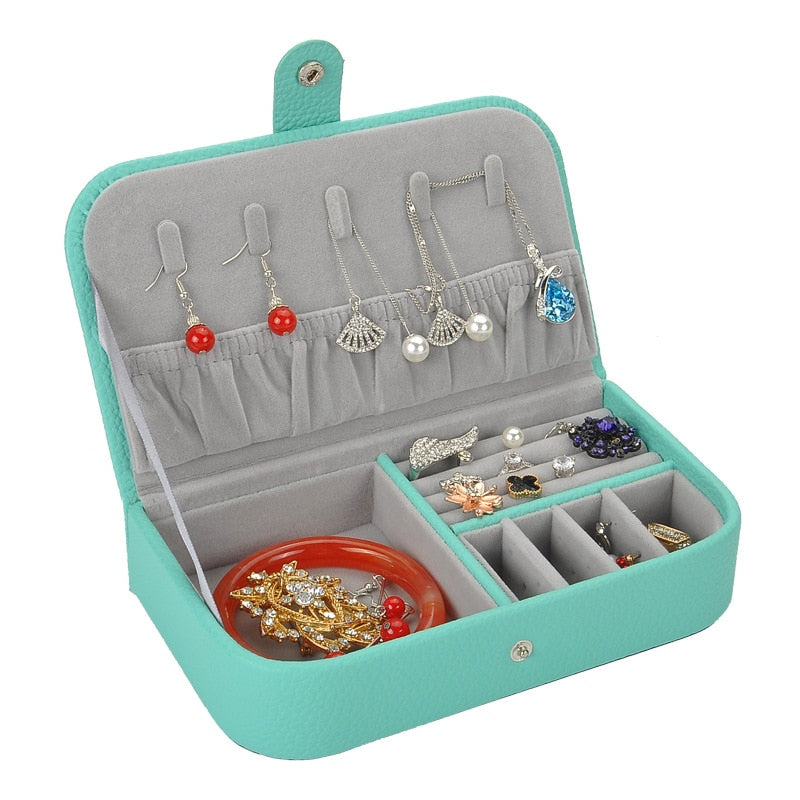 Trousse à Bijoux Simili Cuir Vert