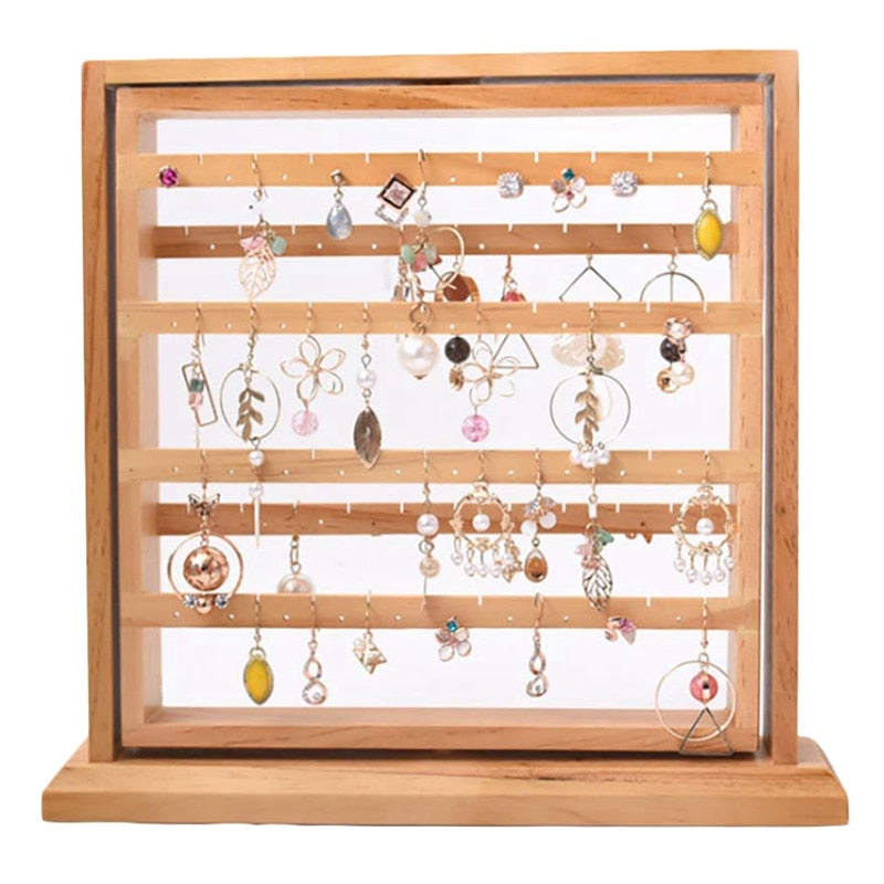 Porte Bijoux Fixe en Bois Naturel