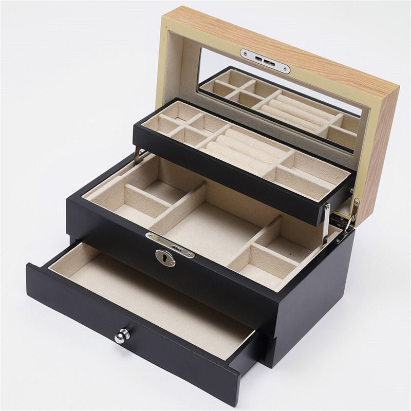 Boîte à Bijoux en Bois Noir