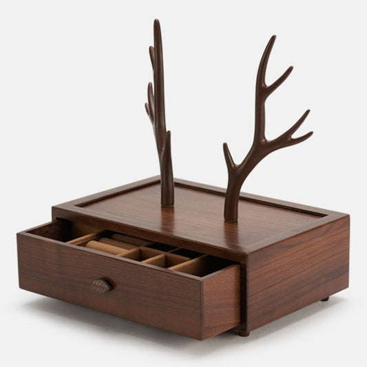 Boîte à Bijoux en Bois Sculpté