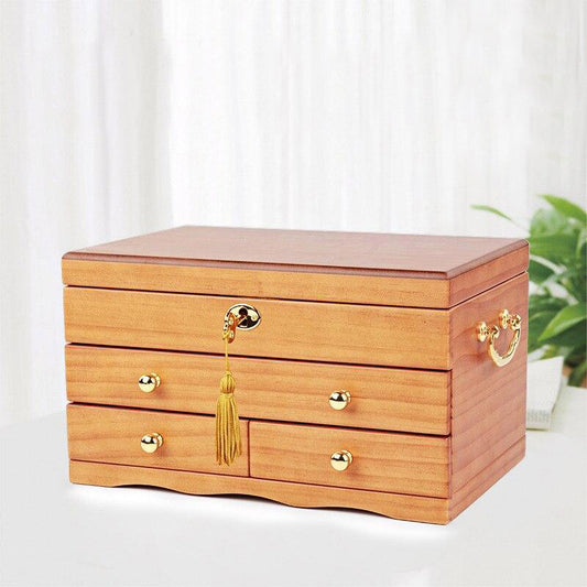 Boîte à Bijoux en Bois avec Miroir