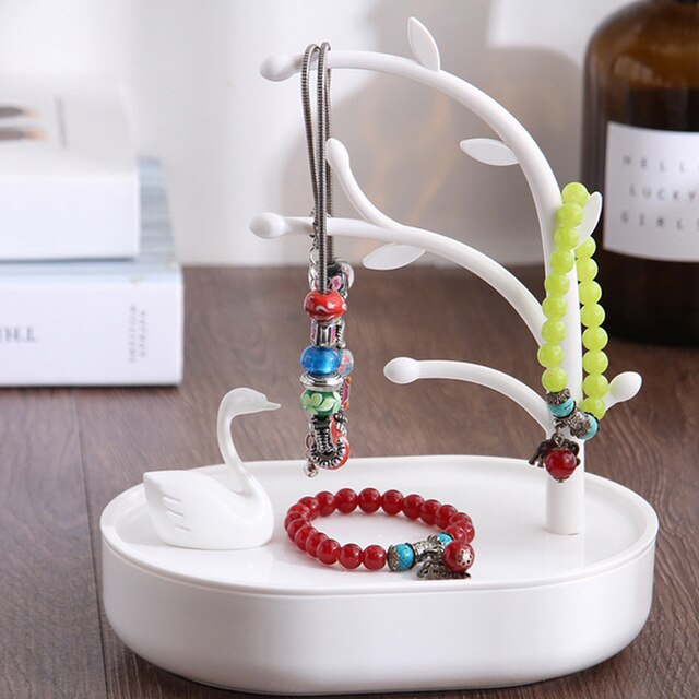 porte bijoux lac des cygnes blanc