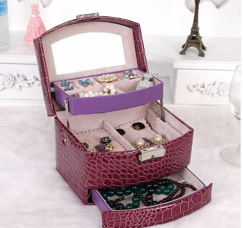 Boîte à Bijoux cuir Semi Automatique