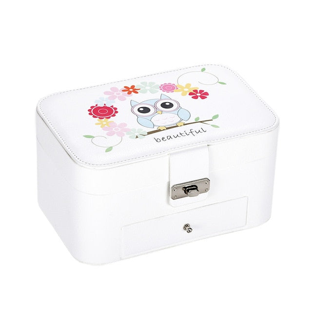 boite à bijoux hiboux blanc