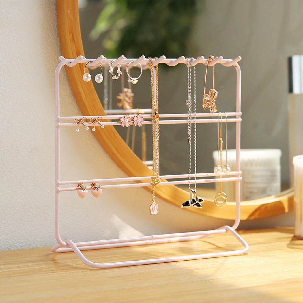 Porte Bijoux Rose en Métal Colliers