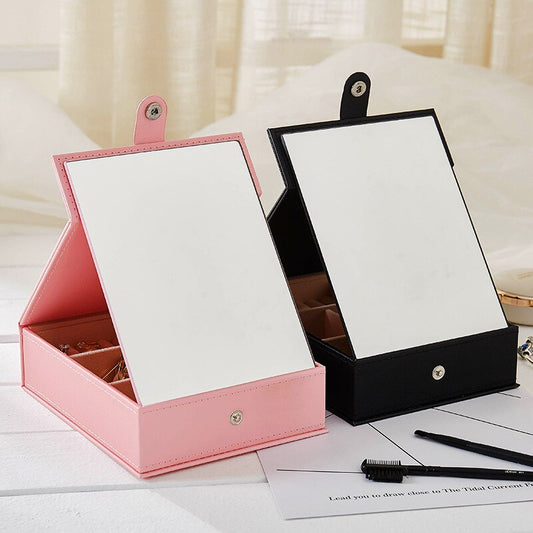 boite à bijoux coréenne cuir miroir amovible