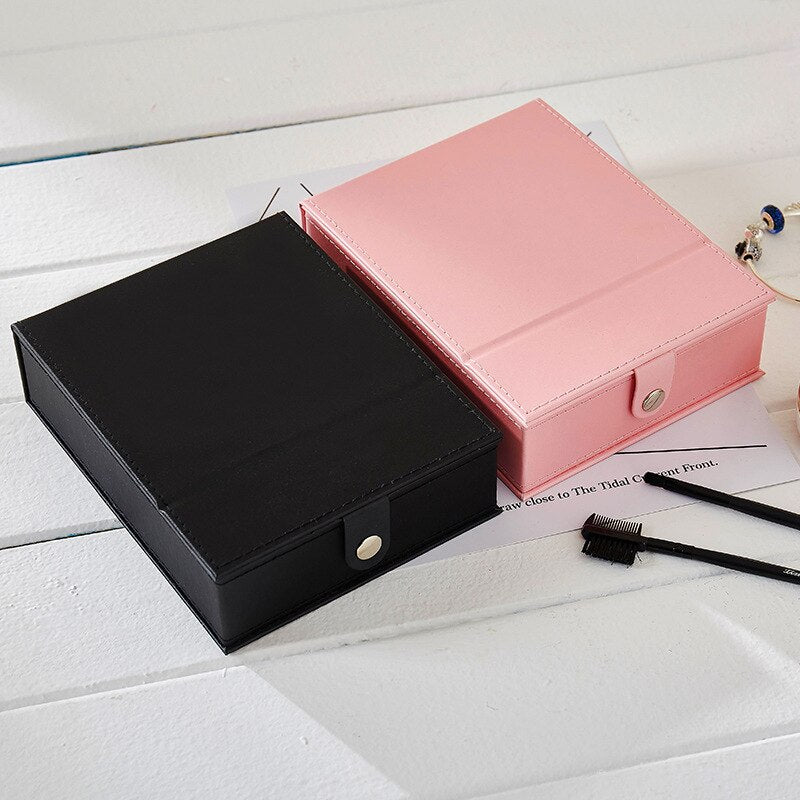 boite à bijoux coréenne cuir rose et noire