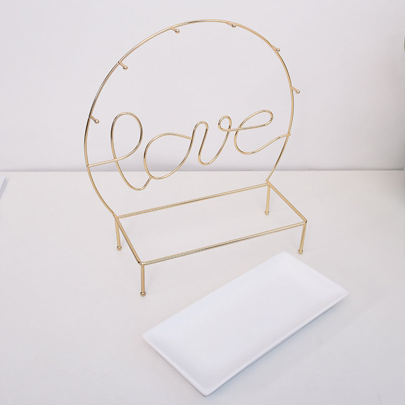 porte bijoux love doré plateau amovible