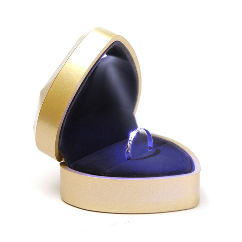 écrin à bijoux cœur or