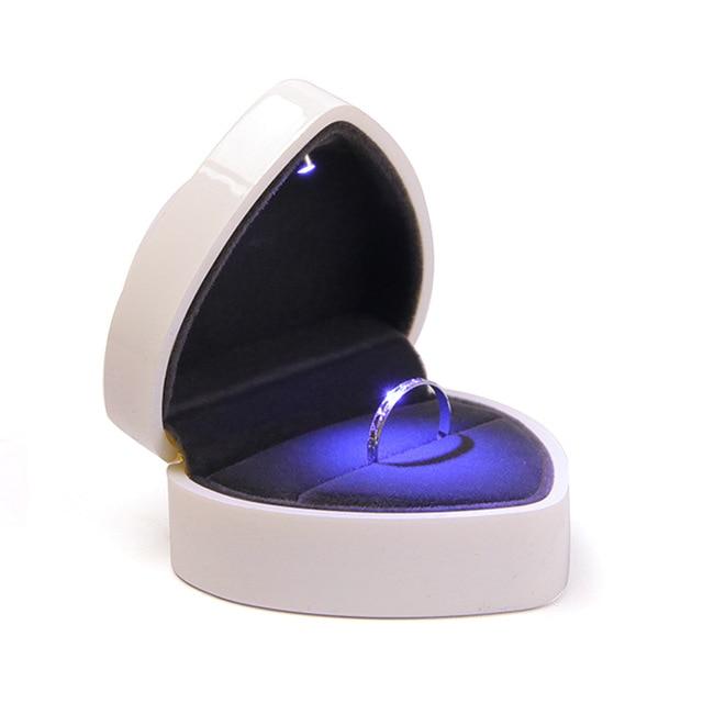 écrin à bijoux cœur or blanc