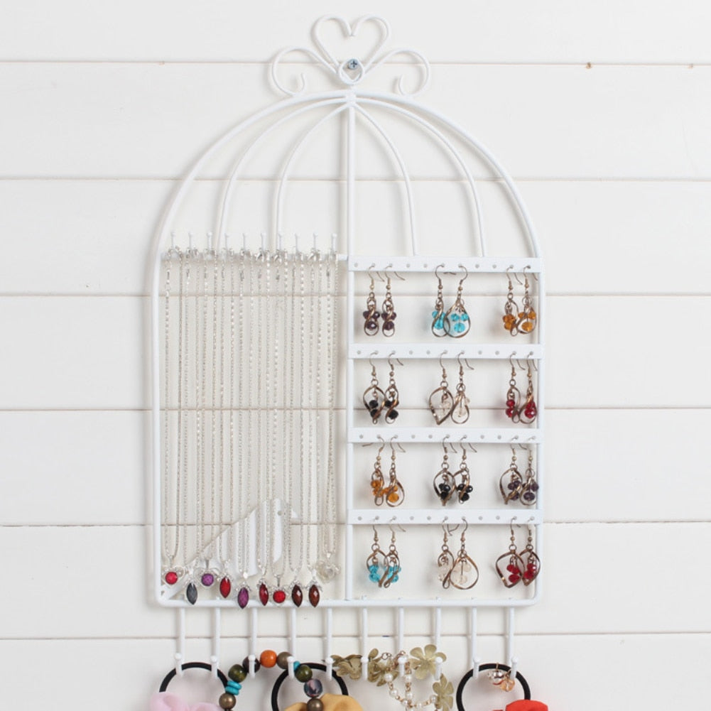 Porte Bijoux Mural NId d'Oiseau Blanc Satiné