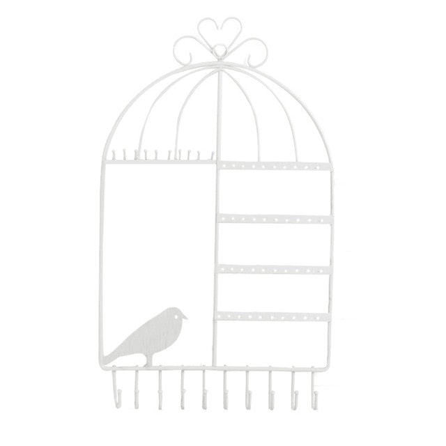 Porte Bijoux Mural NId d'Oiseau Blanc