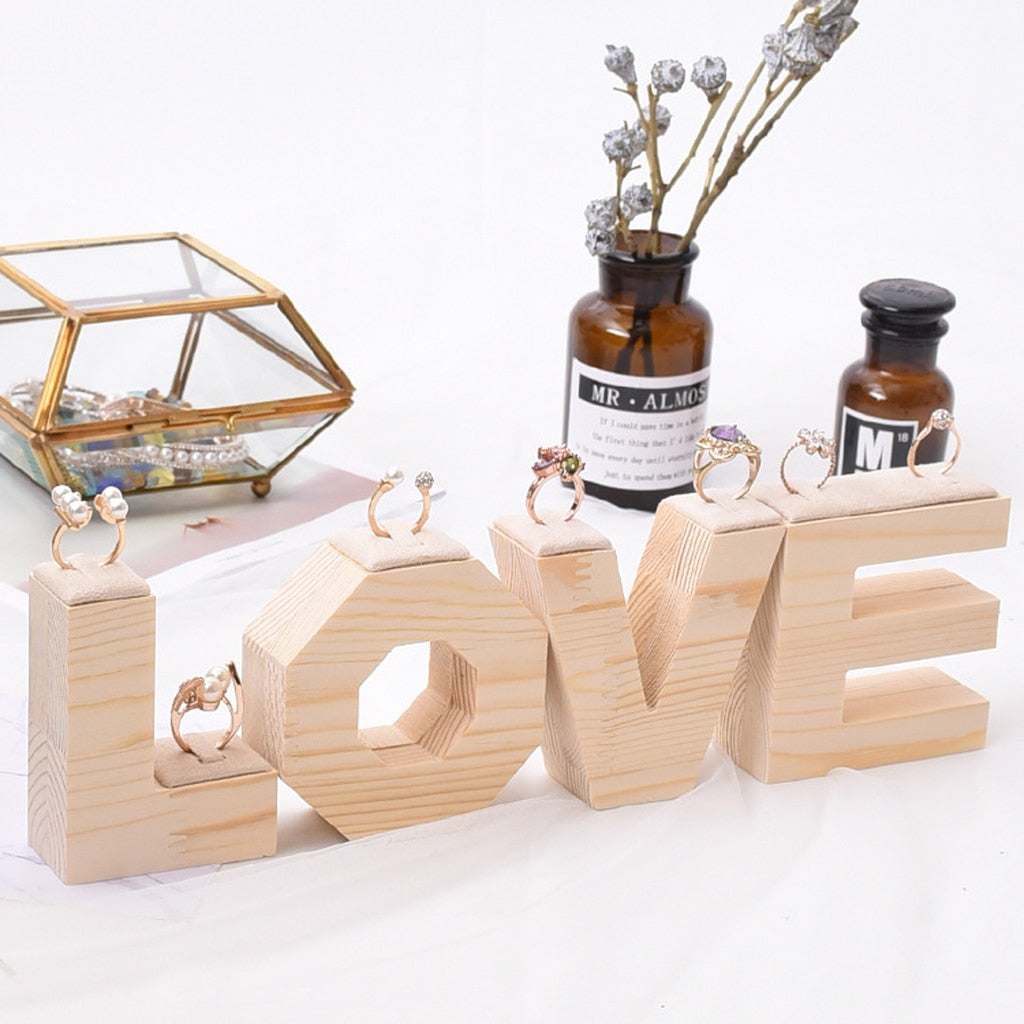 porte bijoux love bois présentoir glamour