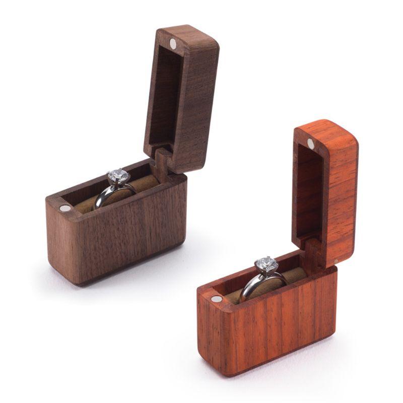 écrin à bijoux en bois claire et foncée