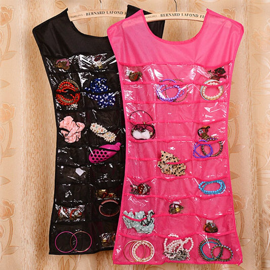 Porte Bijoux Mural Robe Noire Rose