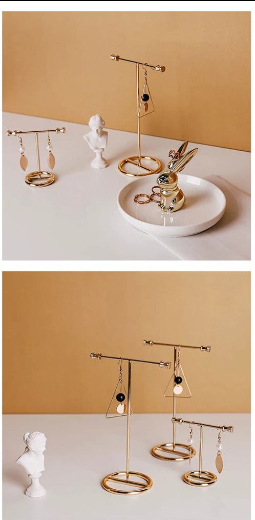 Porte bijoux métal doré moderne