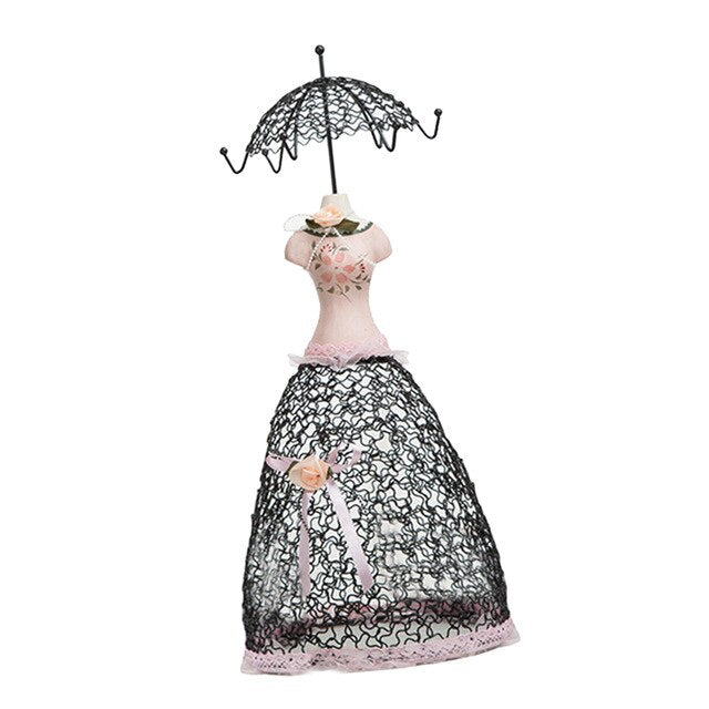 porte bijoux robe brodée noir