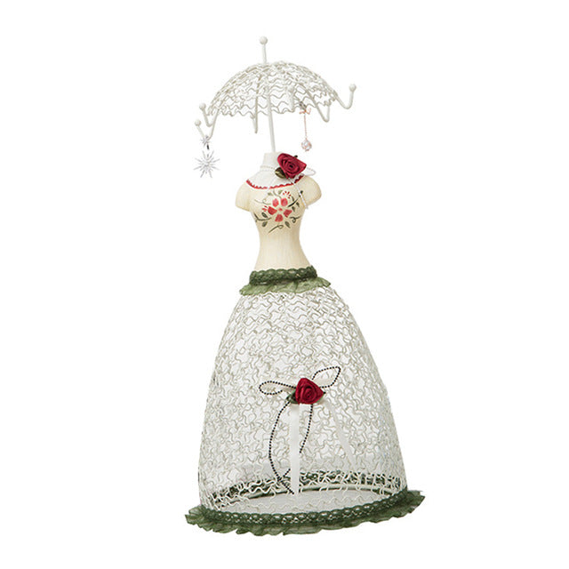 porte bijoux robe brodée vert