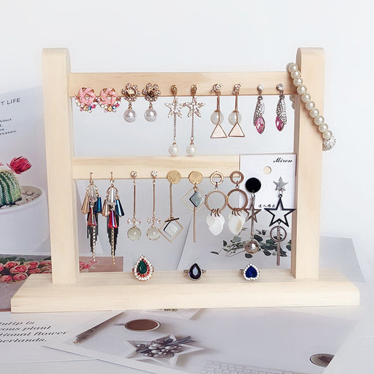 Porte Bijoux Bois Boucles d'Oreilles